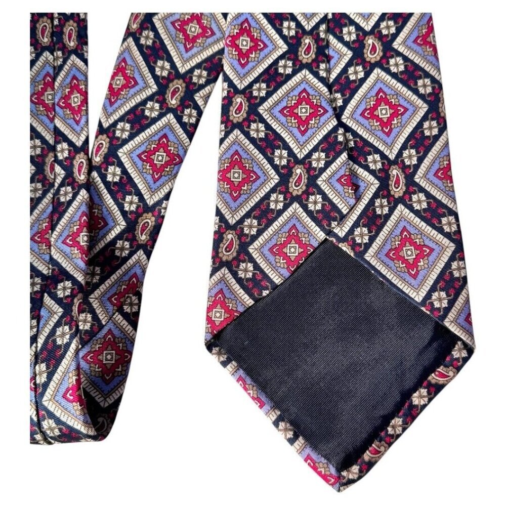 Le Couturier men's geo tie designer black red blue Lyon's‎ France